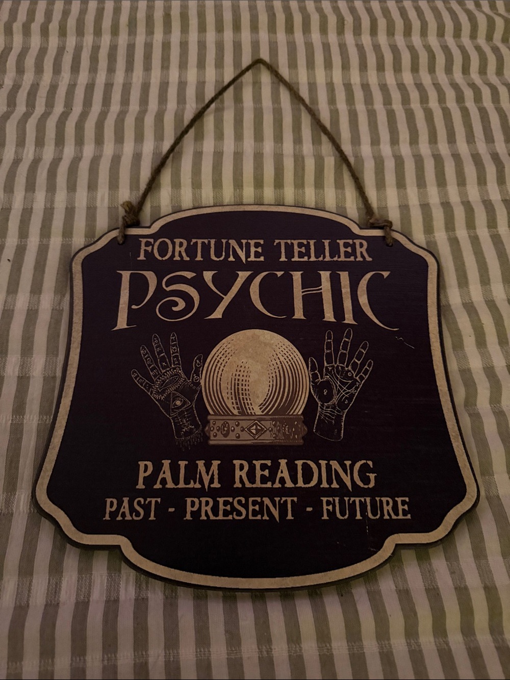 Fortune Teller Psychic Wooden Sign - Black and Cream